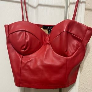Faux Leather Top